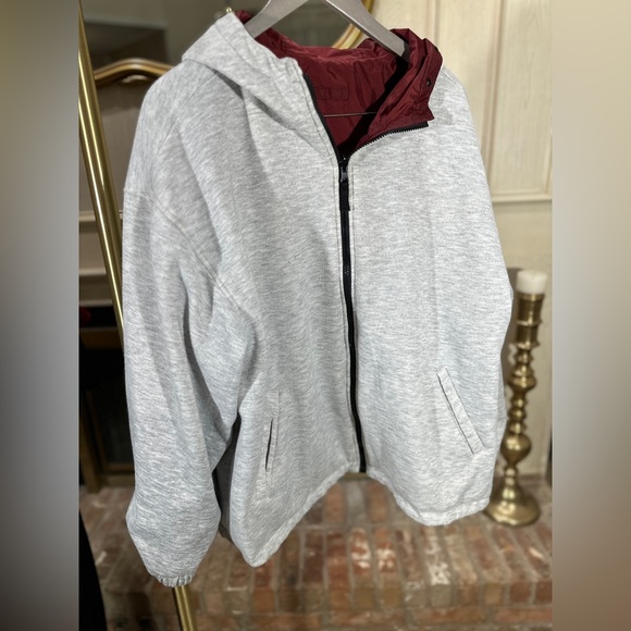Vintage Northwest Territory Reversible Windbreaker Jacket XL Burgundy Gray - Picture 10 of 14